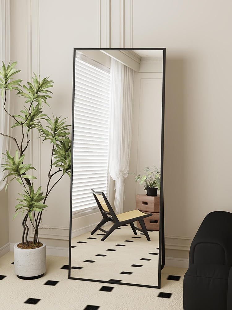 Full Length Mirror 64x21 - Wall Mounted or Leaning Floor Mirror with Stand