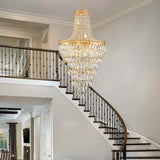 13-Light High Ceiling Chandelier Modern Crystal Chandeliers Pendant Light Foyer