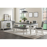 Del Mar Dining Bench Antique White and Grey Linen