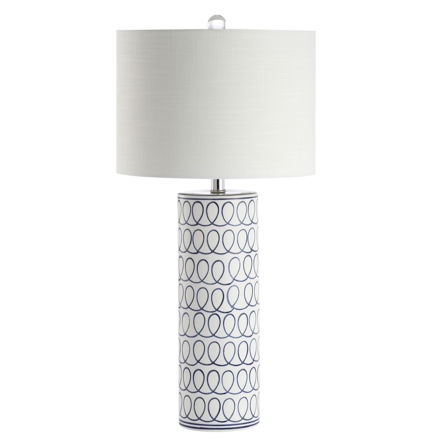 JYL6614A Loop 28.75" Ceramic Modern Column LED Farmhouse Table Lamp Bohemian