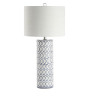 JYL6614A Loop 28.75" Ceramic Modern Column LED Farmhouse Table Lamp Bohemian