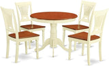 ANPL5-BLK-W 5 Piece Kitchen Set Includes a Round Dining Room Table with Pedestal and 4 Solid Wood Seat Chairs,