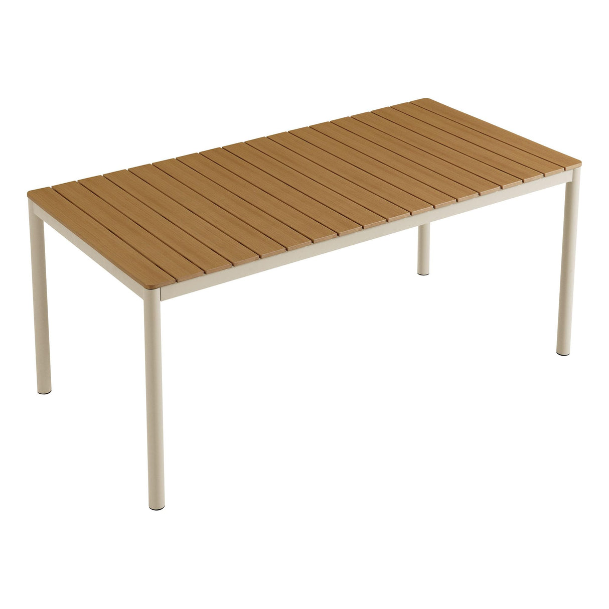 Finn 71 Inch Outdoor Patio Dining Table for 6 People in Natural