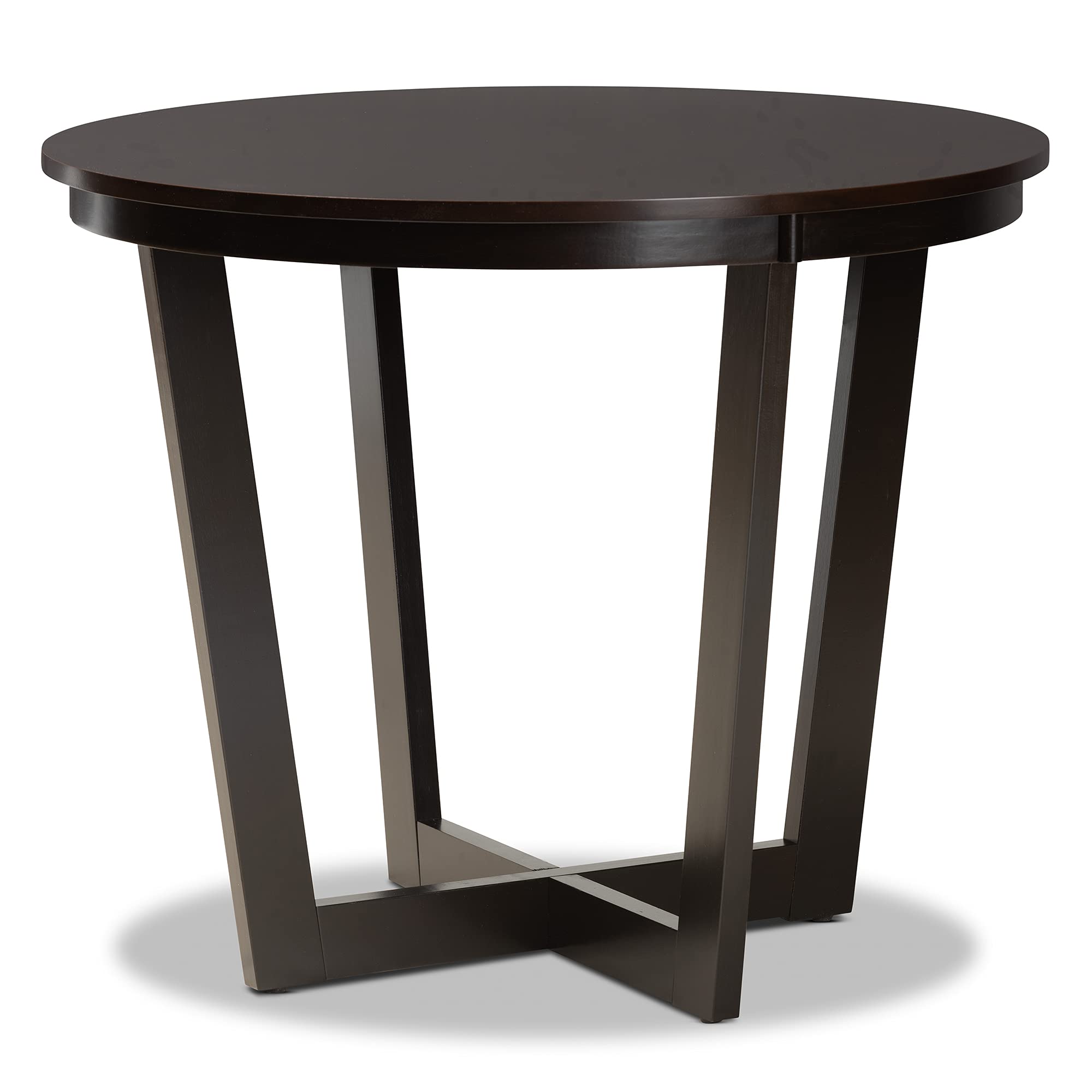 Morigan Sand Fabric Upholstered and Dark Brown Finished Wood 5-Piece Dining Set