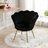 Velvet Accent Chair for Bedroom with Gold Plating Metal Legs, Leisure Armchair for Living