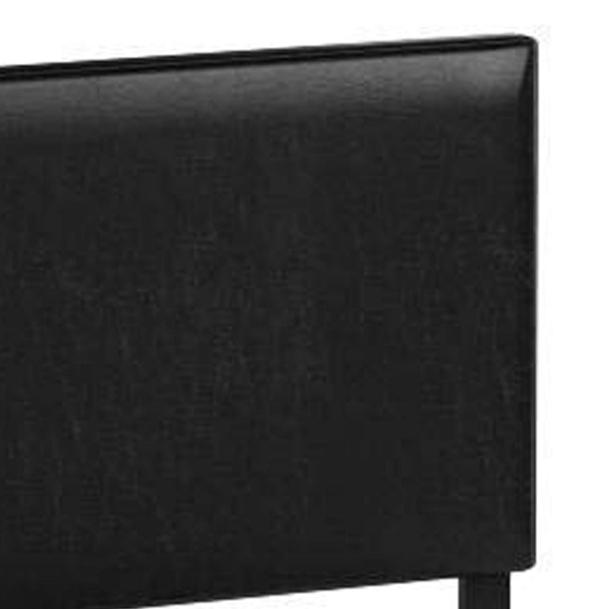 Benjara Shirin California King Bed, Wood, Nailheads, Upholstered Headboard, Black
