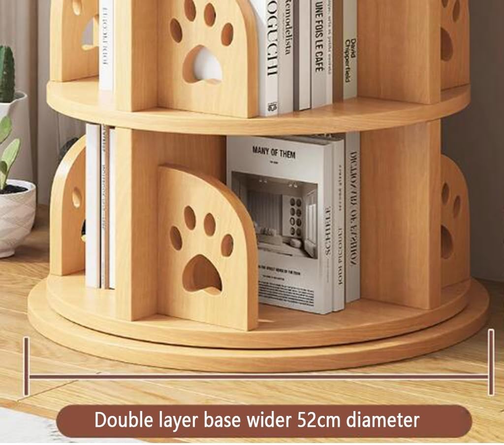 Bookshelf Tower, Round Rotating Bookcase, Revolving Bookcase for Kid and Adults