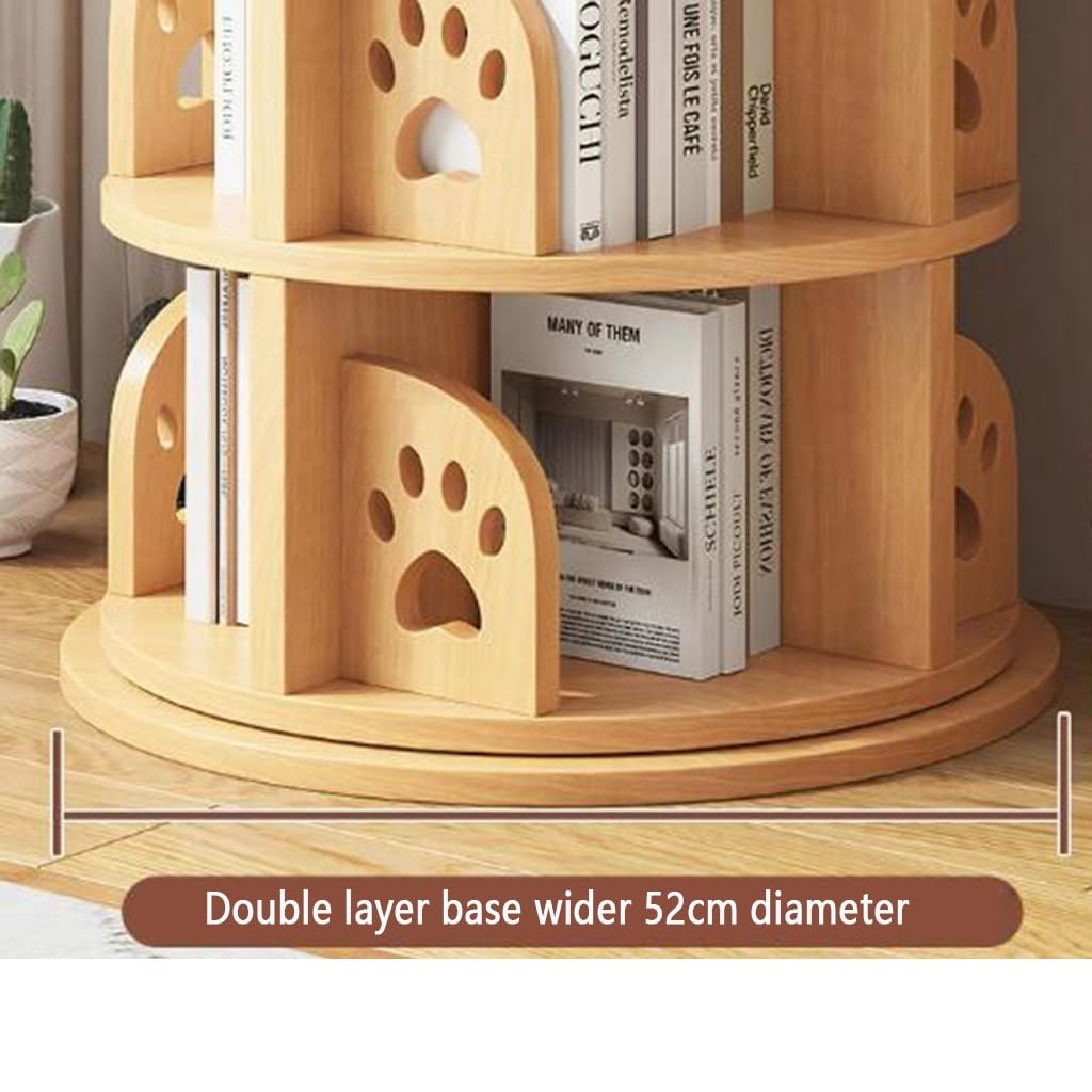 Bookshelf Tower, Round Rotating Bookcase, Revolving Bookcase for Kid and Adults