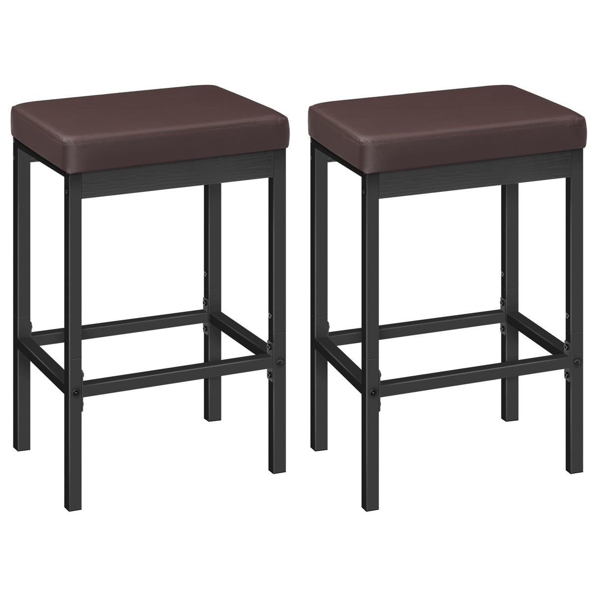 Bar Stools, Set of 2 Bar Chairs, 24.8-Inch Height Stools, Breakfast Bar Stools