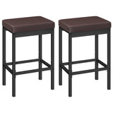 Bar Stools, Set of 2 Bar Chairs, 24.8-Inch Height Stools, Breakfast Bar Stools