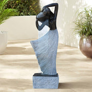 Modern Waterfalling Fountain Outdoor Indoor Zen Garden Water Features in Cast Stone Color