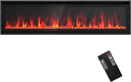 Wall Recessed and Wall Mounted Fireplace Heater