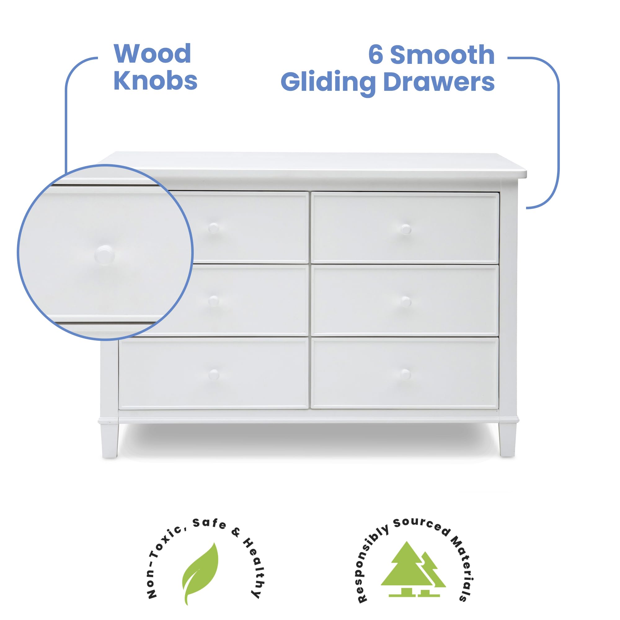 Haven 6 Drawer Dresser with Interlocking Drawers - Greenguard Gold Certified