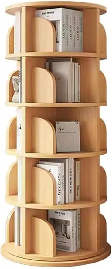 Rotating Bookshelf,Corner Bookshelf Wooden Bookcase by Creativity Corner Floor Standing