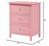 3 Drawer Nightstand in Yellow