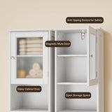 67.1" Tall Bathroom Storage Cabinet with Adjustable Shelves,