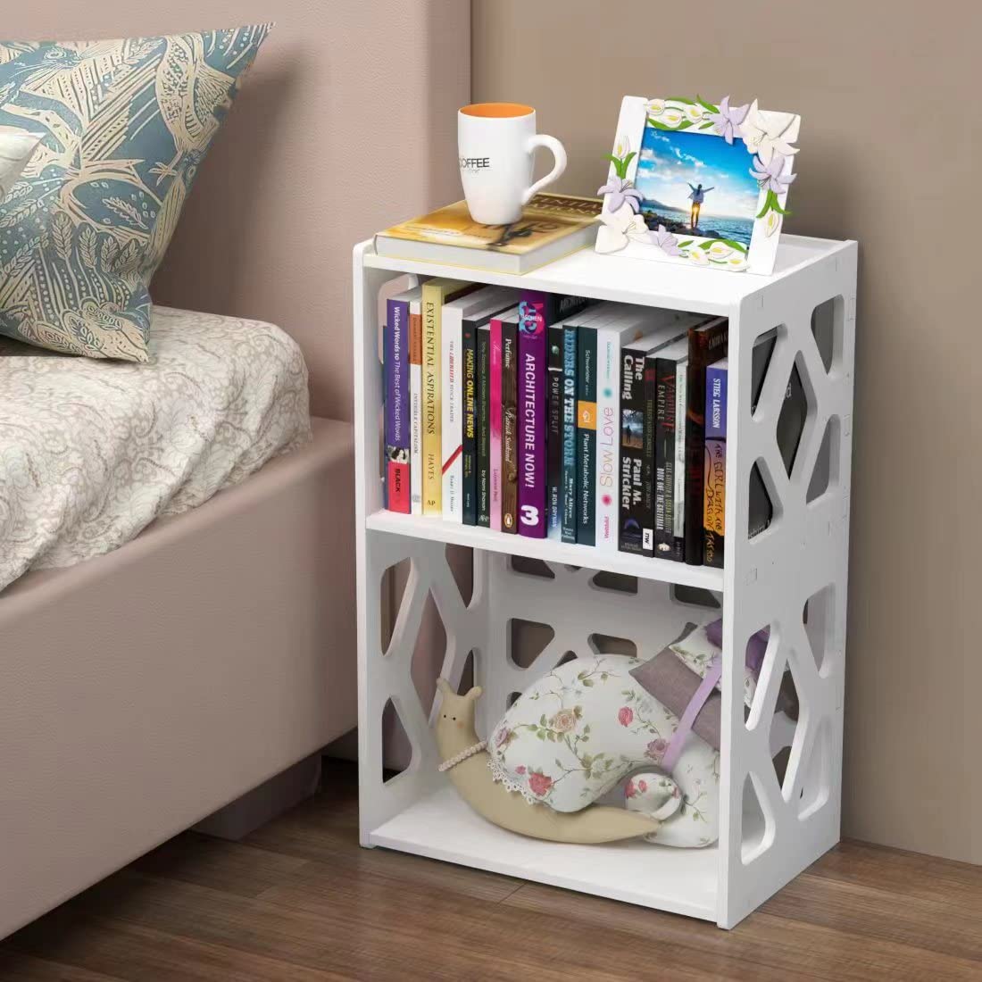 Small Bookshelf and End Table for Small Spaces