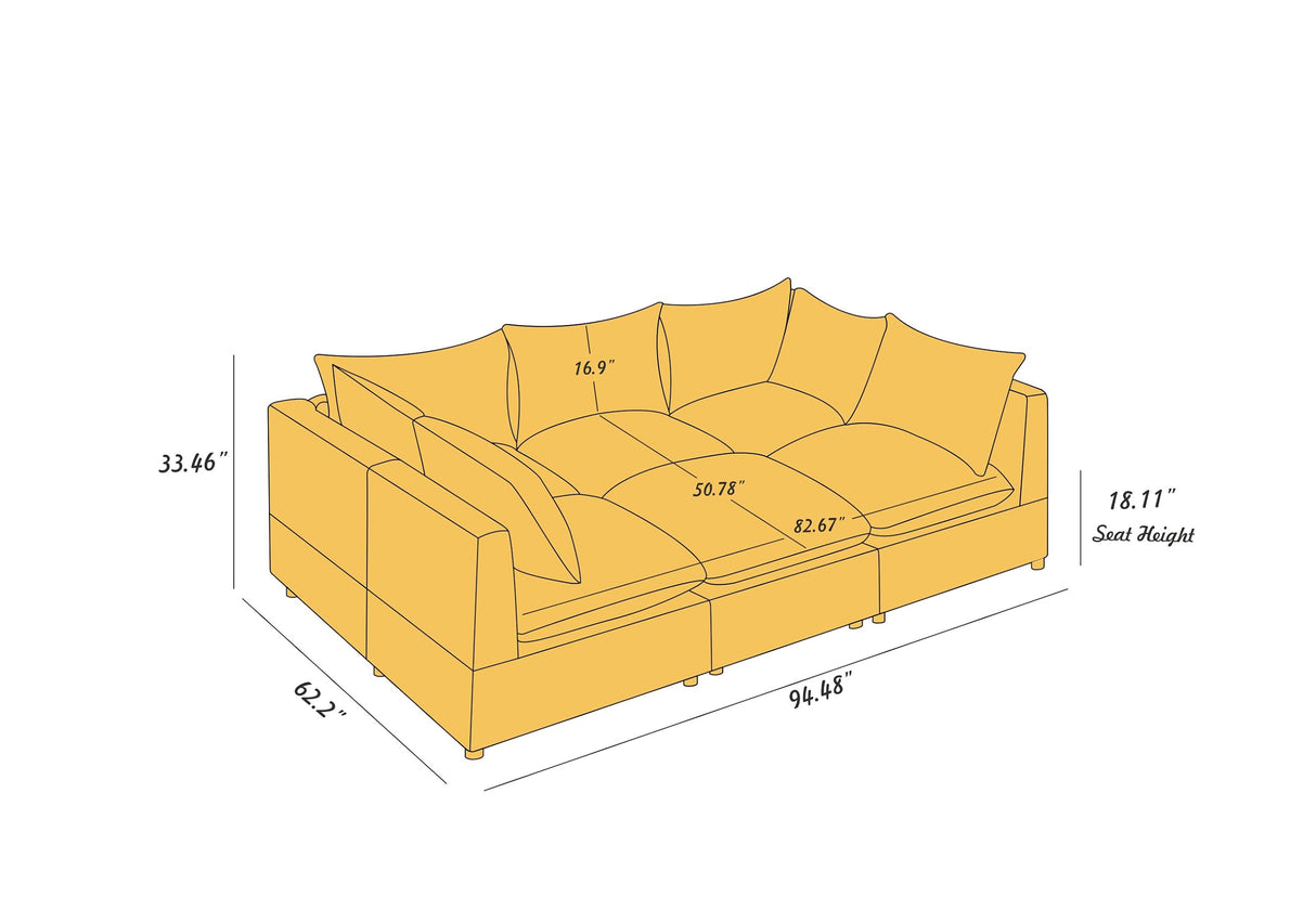 Modular Sectional Sofa, 6 Seater Sleeper Sectional Sofa Modular Sectional