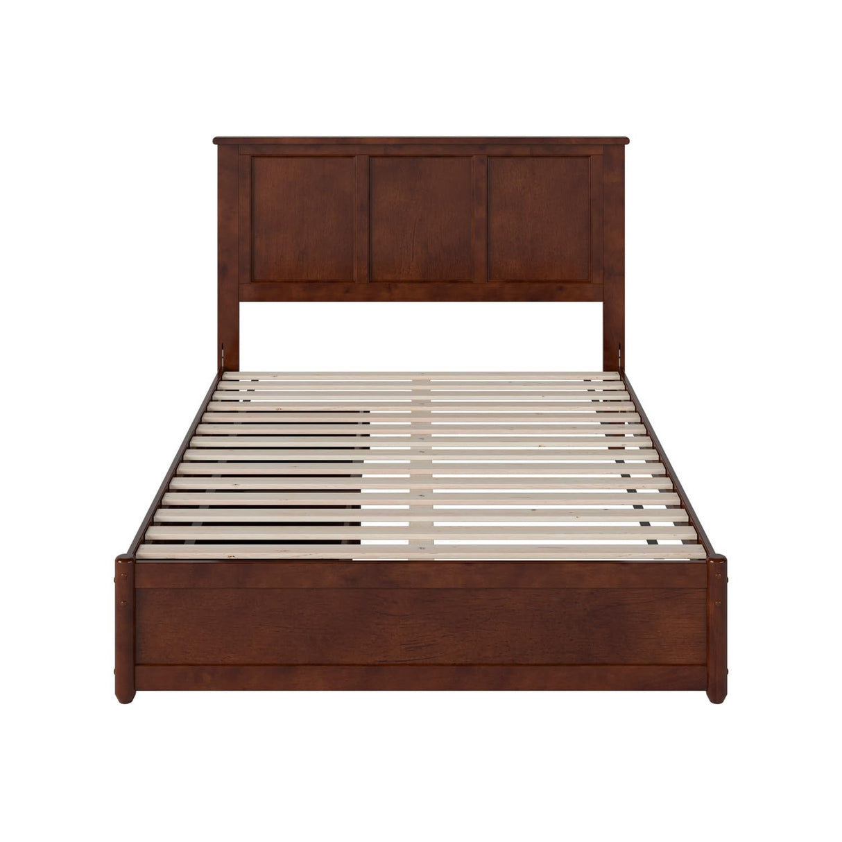 Felicity Full Platform Bed with Panel Footboard and Storage Drawers, Walnut