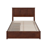 Felicity Full Platform Bed with Panel Footboard and Storage Drawers, Walnut