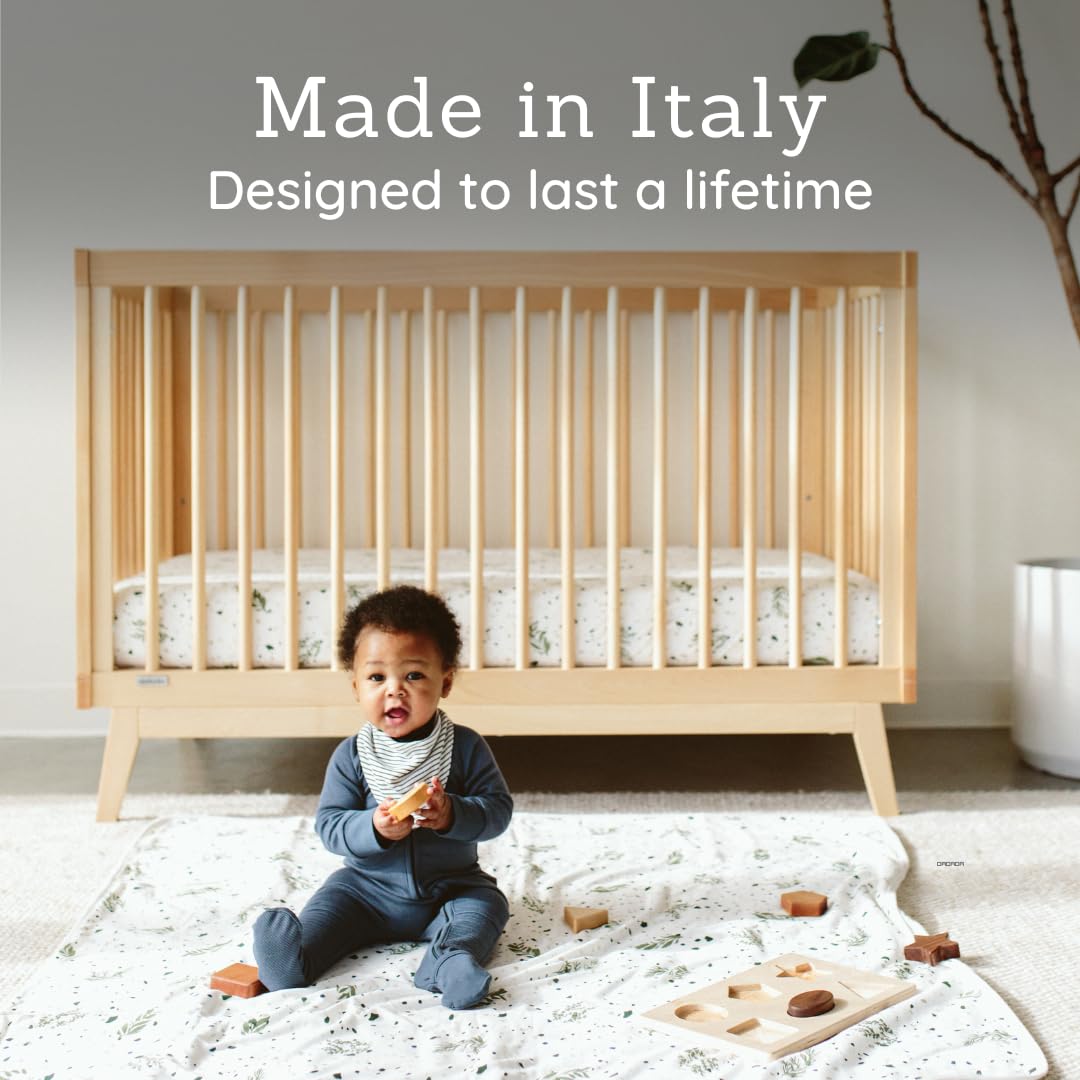 3-in-1 Convertible Crib to Toddler Bed – Wooden Crib Made in Italy