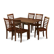MAH-W 7 Piece Modern Dining Table Set Consist of a Rectangle Wooden Table with Butterfly Leaf