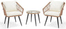 3 Piece Patio Rattan Bistro Set, Outdoor All Weather Wicker Furniture Chairs