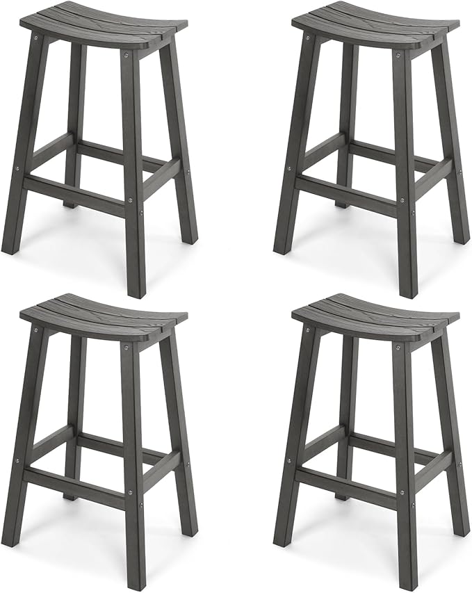 Bar Stools Set of 4, All-Weather Outdoor Barstools