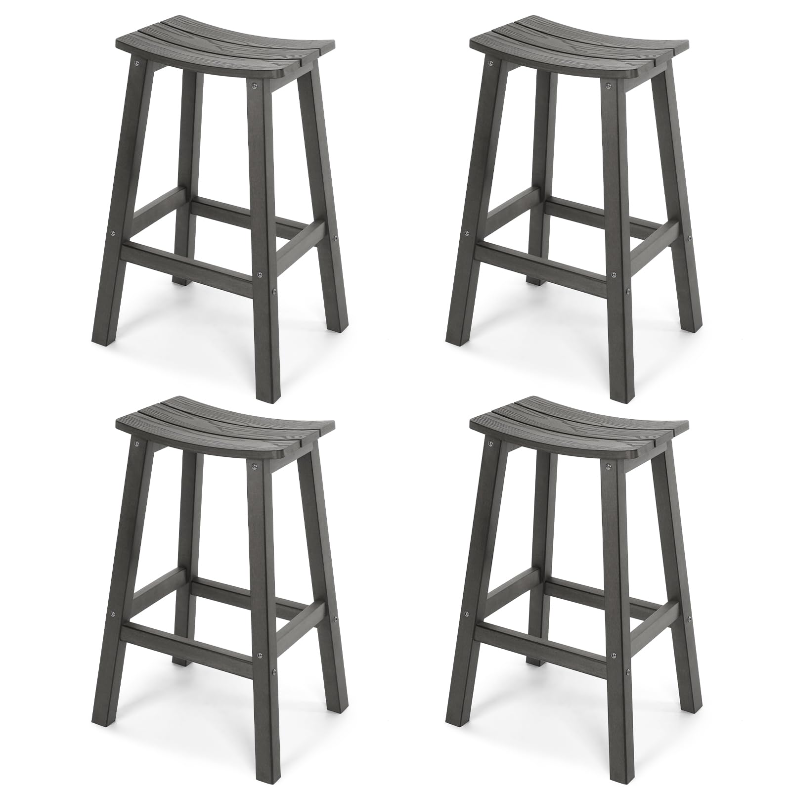 Bar Stools Set of 4, All-Weather Outdoor Barstools
