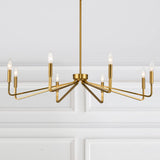 38" Gold Chandeliers for Dining Room, 8-Light Modern Farmhouse Chandelier Light