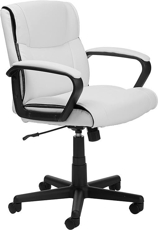 Office Computer Task Desk Chair with Padded Armrests, Mid-Back, Adjustable