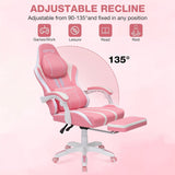 Gaming Chair with Bluetooth Speakers and Massage - Reclining High Back Desk Chair with Footrest, 400lbs Capacity