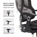 Executive Chair with 2D Adjustable Headrest, Ergonomic Office Chair with Mesh Seat