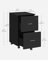 2-Drawer File Cabinet, Locking Wood Filing Cabinet for Home Office