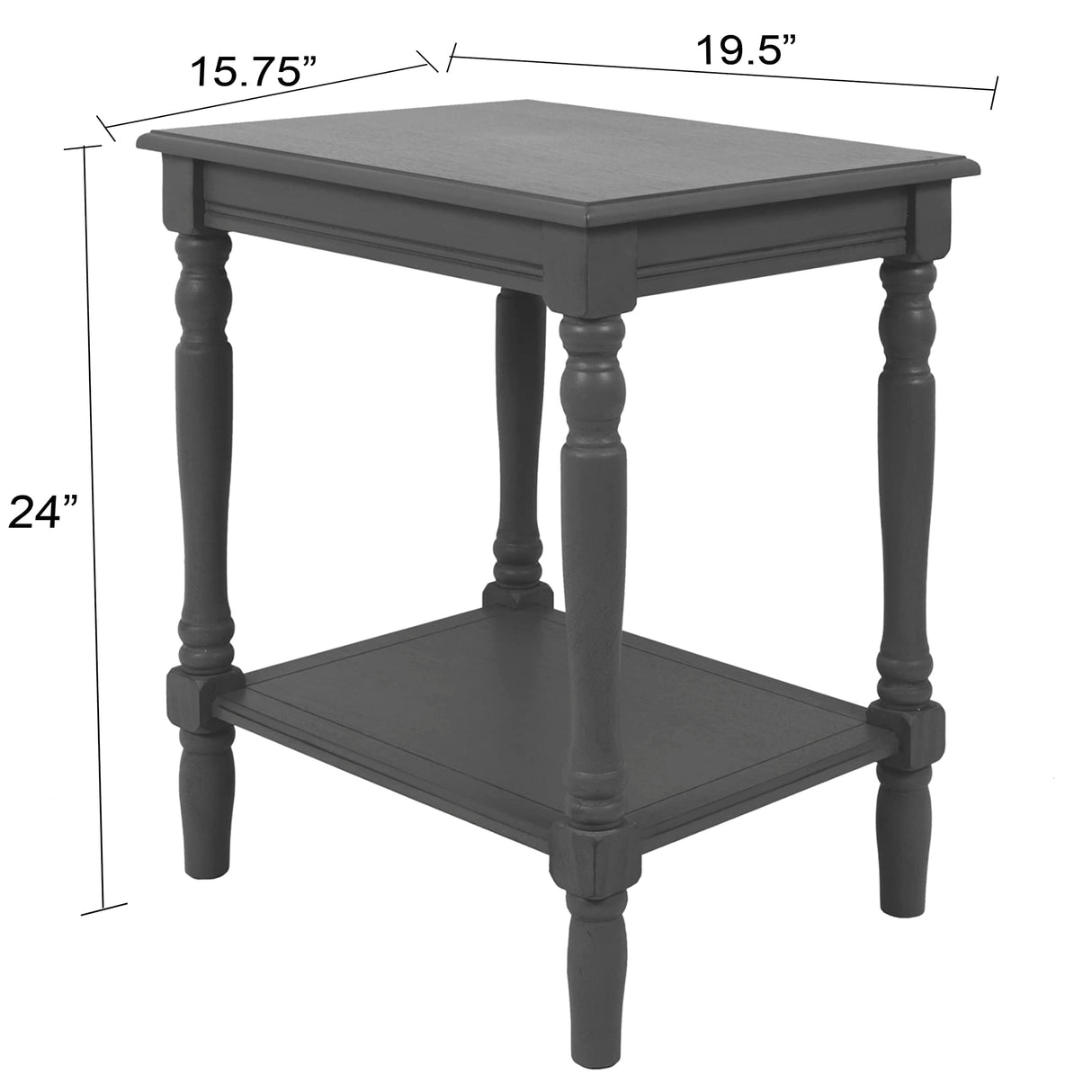 Storage-(24" x 19.5" x 15.75") Simplify End Table, 24 x 19.5 x 15.75, Blue Gray