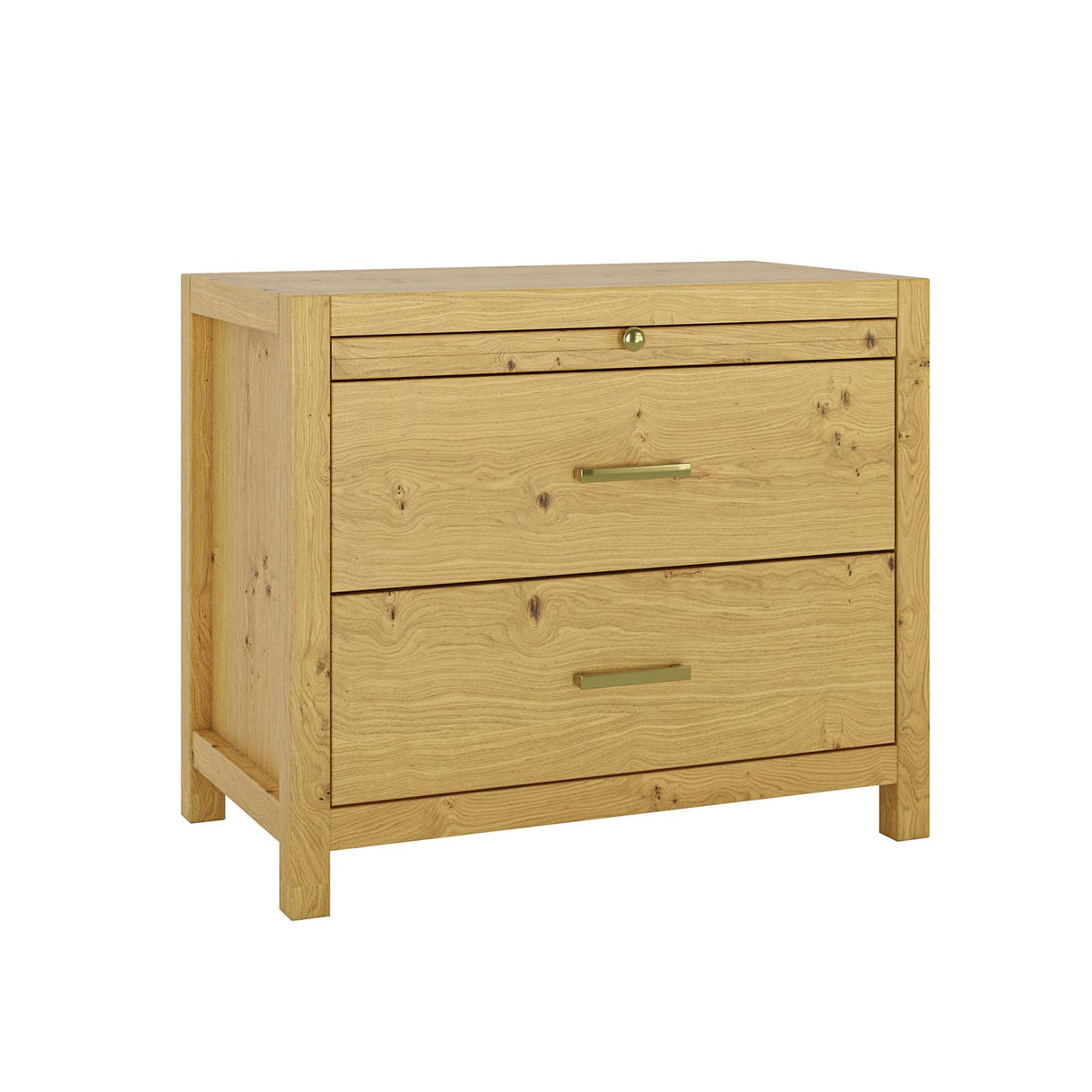 Nightstand with Drawers, Wood Nightstand Side Table with Storage and 1 Pull-Out Tray,