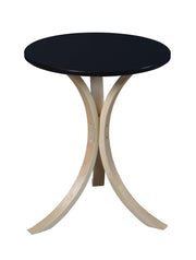 Mia Bentwood Round Accent Table- Natural Black