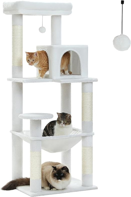 56.3'' Tall Cat Tree for Indoor Cats Multi-Level Cat Tower