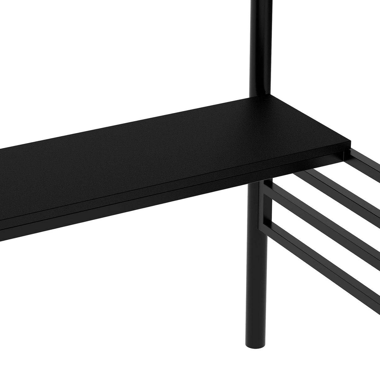 Frame for Boys Girls Kids Adults Toddler with Desk, No Box Spring Needed,Twin,Black
