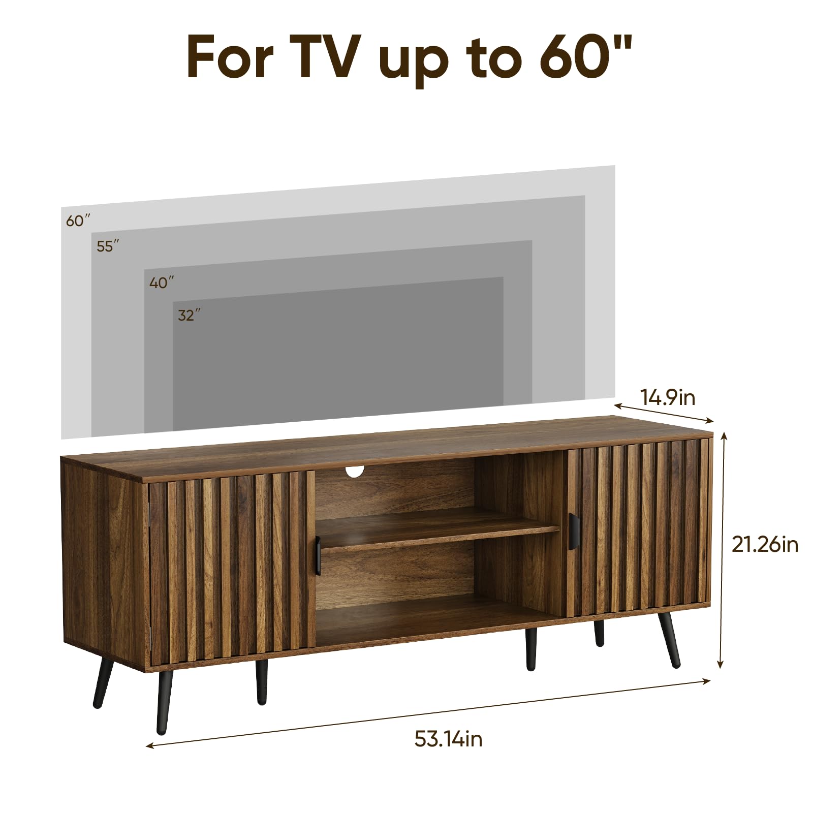 53" Fluted TV Stand for TVs up to 60"