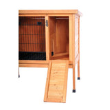 Stained Wood 461 Large Rabbit Hutch, 46.5" L x 24.0" W x 36.3" H