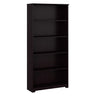 Cabot Tall 5 Shelf Bookcase Large Open Bookshelf in Espresso Oak Sturdy Display Cabinet