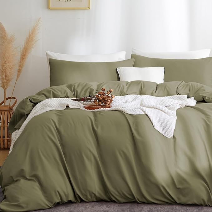Duvet Cover Set Queen Size Burnt Orange Duvet Cover 3 Pcs Soft Microfiber Fall