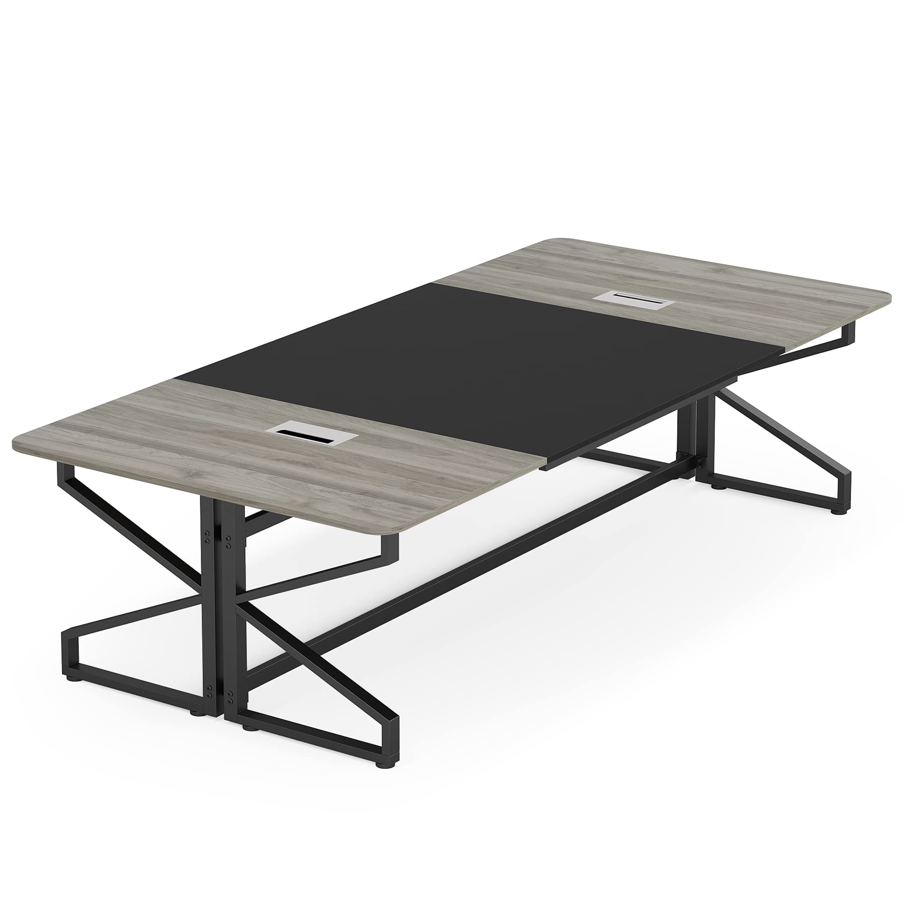 8FT Conference Table, Rectangular Meeting Room Tables with Cable Grommet