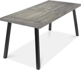 6-Person Indoor Outdoor Acacia Wood Dining Table, Picnic Table w/Powder-Coated Steel,