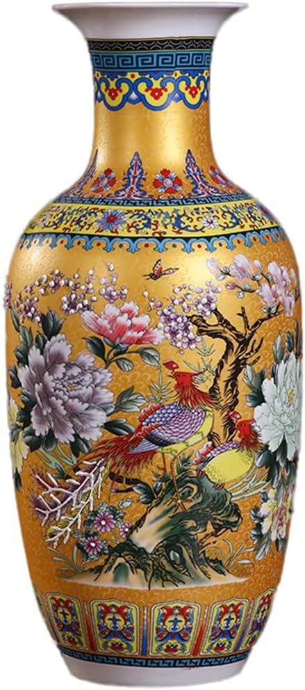 Enamel Vase Ceramic Decorative Vase Crafts Porcelain Ornaments Antique Office