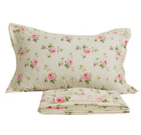 Floral Sheets for Queen Size Bed Cotton Pink Rose Bed Shees Shabby & Chic Bedding