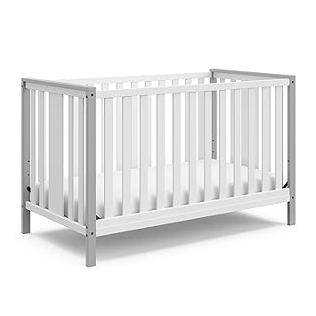 4-in-1 Convertible Crib (White with Vintage Driftwood) – GREENGUARD Gold