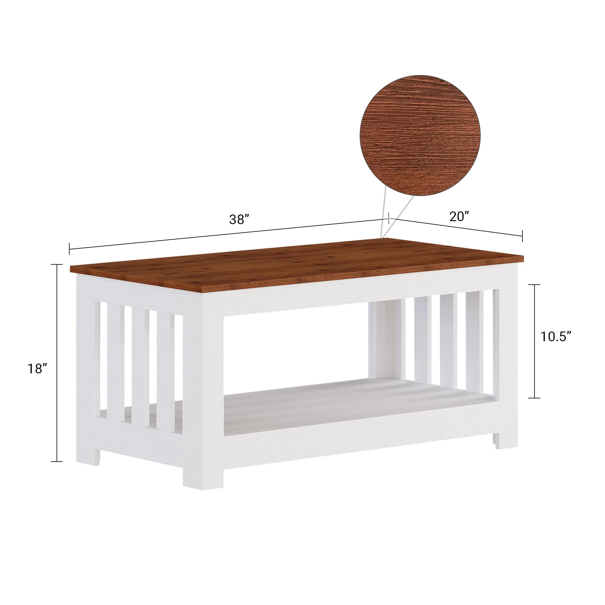 Wooden One Style Fits All Coffee Table - Walnut & White Coffee Table