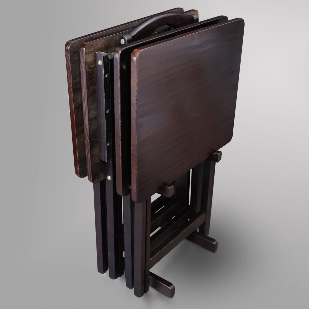 5 Piece Tray Table Set, Espresso